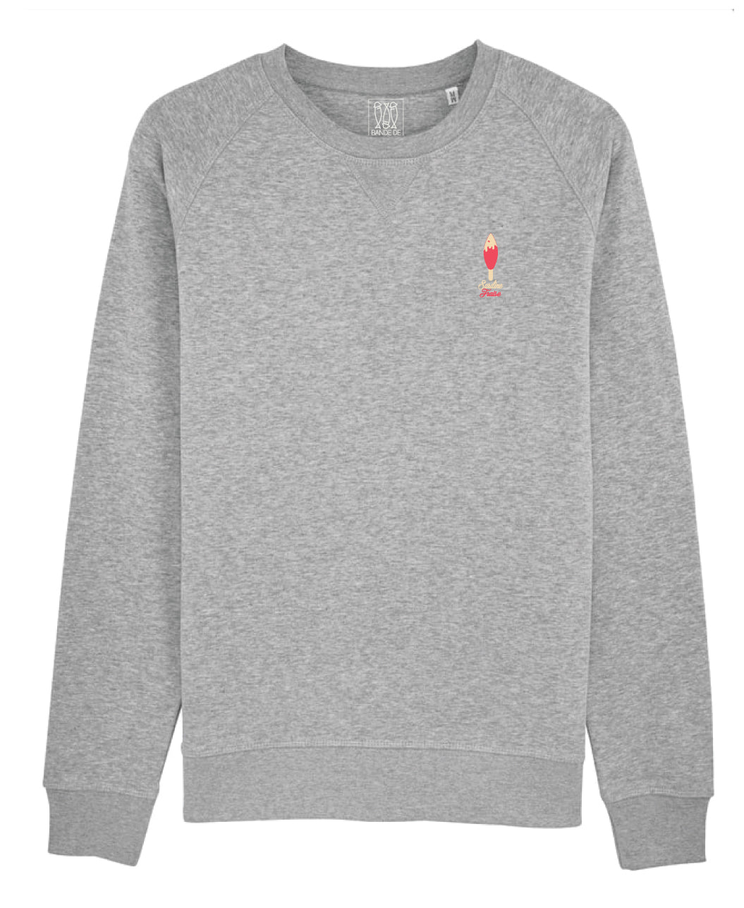Sweat Homme "Sardine Fraise" Gris
