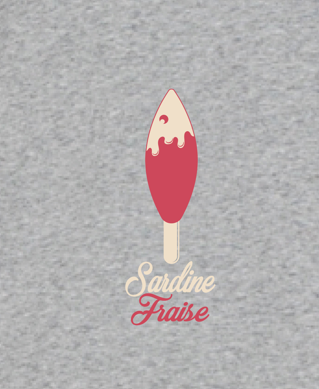 Sweat Homme "Sardine Fraise" Gris