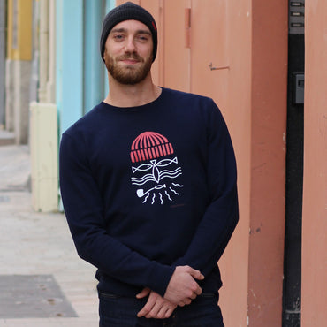 Sweat Mixte Navy "Pêcheur"