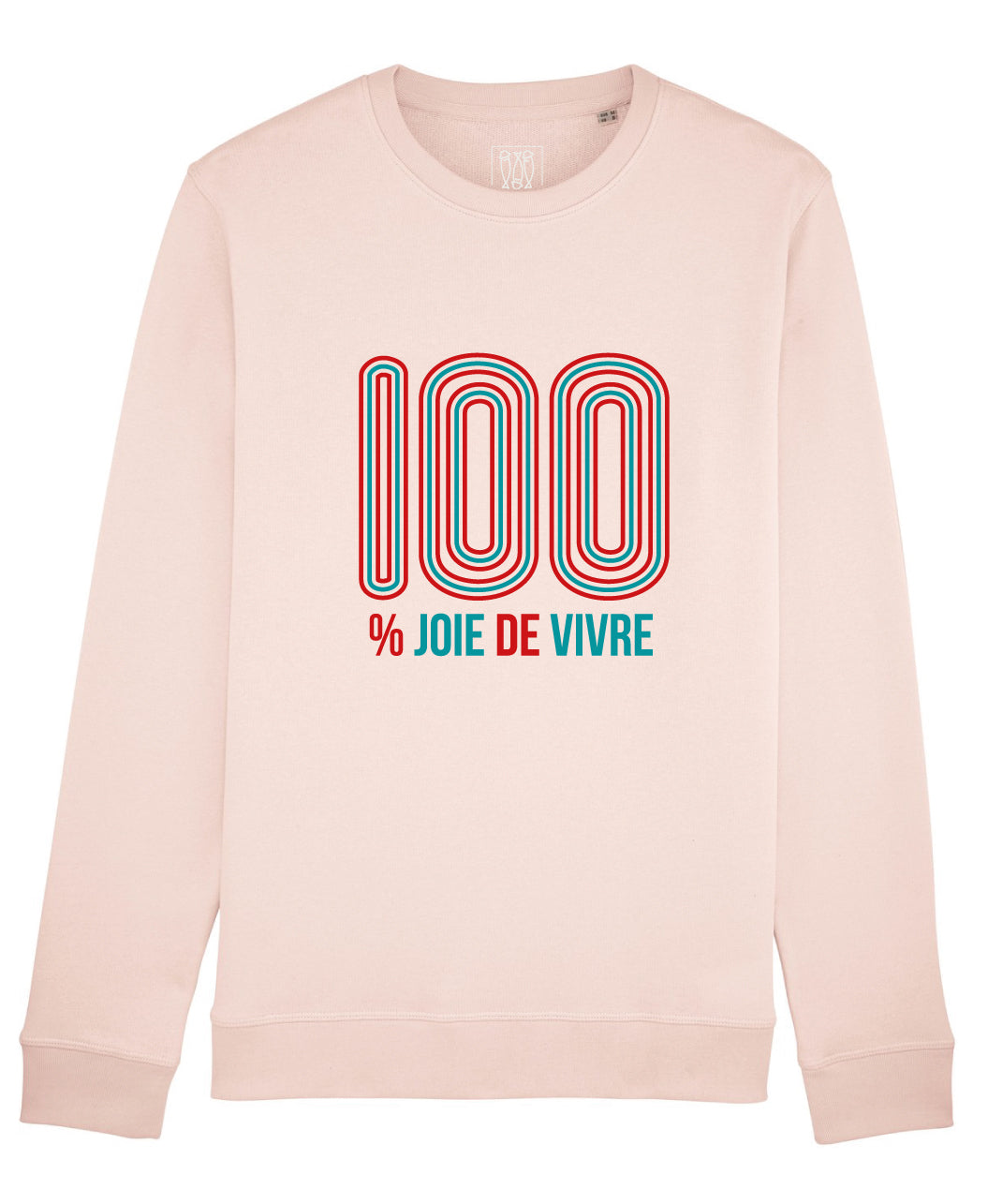 Sweat "100%" Rose Clair