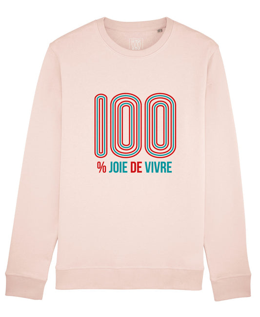 Sweat "100%" Rose Clair