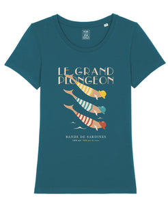 T-shirt Femme "Plongeon" Bleu Océan