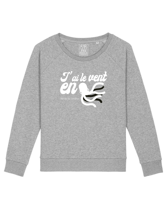 Sweat Femme Poulpo Gris Chiné