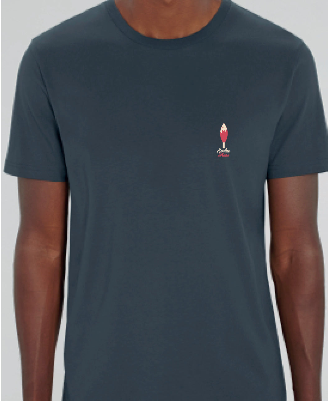 T-Shirt Homme "Sardine Fraise" Gris Bleu